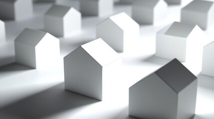 Obraz premium Modern 3D Home Models in Soft Light Setting