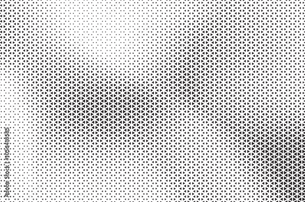 Aufkleber Black and White Triangle Dots Background. Halftone Effect Gradient Backdrop. Grunge Halftone Background with dots