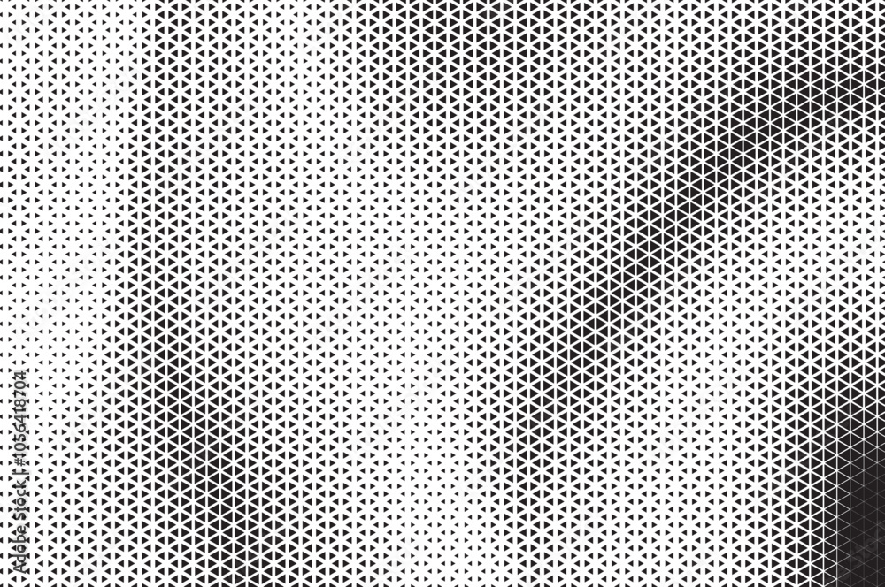 Aufkleber Black and White Triangle Dots Background. Halftone Effect Gradient Backdrop. Grunge Halftone Background with dots