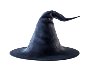 High-Quality PNG Black halloween witch hat isolated on white background – High Resolution