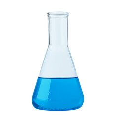 High-Quality PNG Flask with blue liquid isolated over white background &ndash; High Resolution