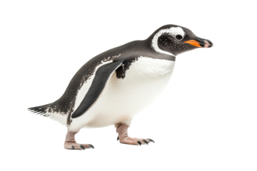 PNG Image of Front view of walking Penguin,