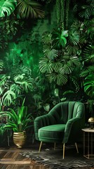 Obraz premium Clean and stylish green decor