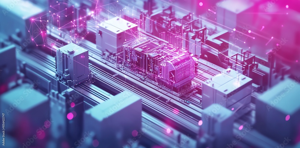 Aufkleber Abstract futuristic technology background with connected network and data.