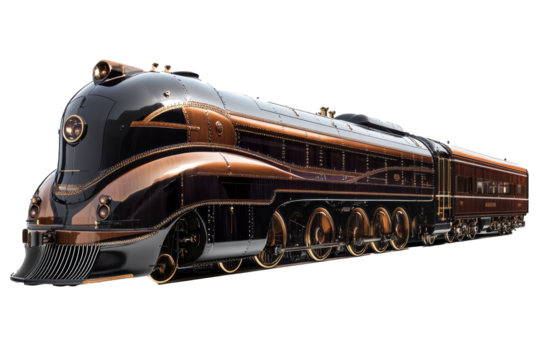Luxury super train isolated on transparent background