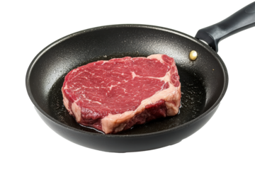 A raw meat on a pan
