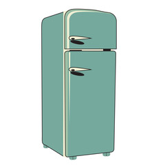 Household refrigerator in retro style