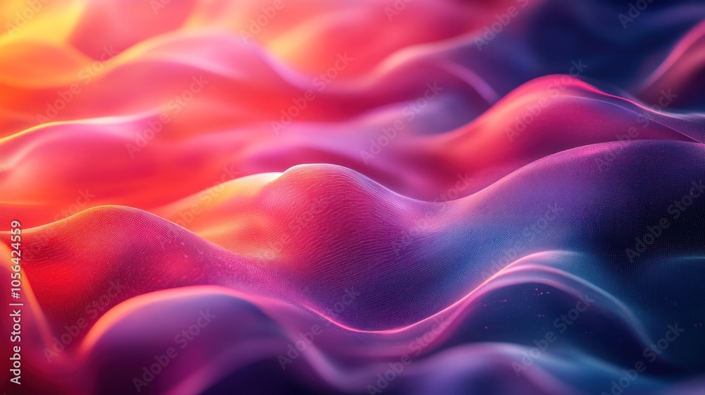 Wall mural abstract wavy background with red, orange, purple and blue colors.