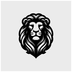 Obraz premium LION HEAD FRONT FACE ICON LOGO LUXURY