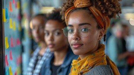 Obraz premium Diverse Team Brainstorming in Modern Office