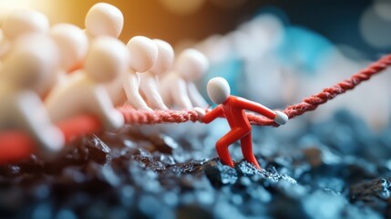 Leader Pulling Team from Crisis