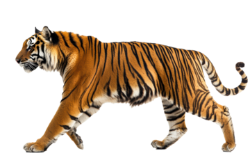 Side view of walking Tiger