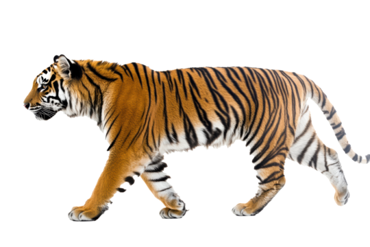 Side view of walking Tiger
