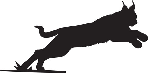 running lynx animal silhouette vector art illustration © Mohaiminul