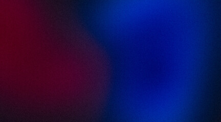 Grainy gradient background red blue abstract glowing color wave black dark backdrop, noise texture banner poster header design, copy space