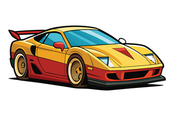 Vector illustration of modern SUV car in cartoon flat style. Simple picture of land vehicle transportation. Family car front and side view. Modern technology automobile.