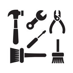 Versatile Silhouette Vector Tools Icon for DIY and Industrial Projects