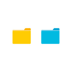 Folder icon flat design vector illustration  isolated on white background. Documents archive. Binder signs in flat style. Open and close paper 
