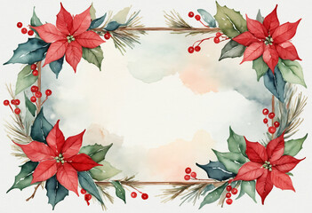 Obraz premium christmas background with poinsettia