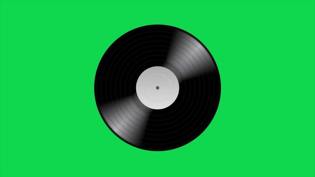 Spinning CD or DVD disc icon element animation 4k on green screen background