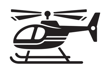 Helicopter of silhouette on a white background. Vector illustration.