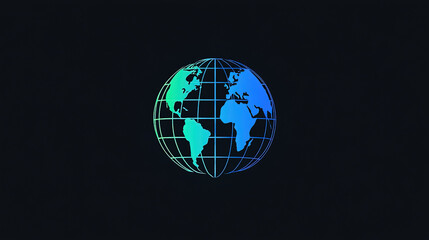 Simple futuristic globe logo on black background