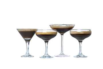 PNG, Martini espresso cocktail in glasses, isolated on white background