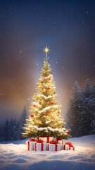 Obraz premium christmas tree and gifts