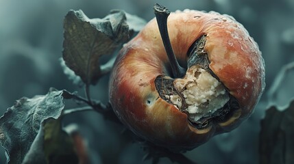 A Rotting Apple: A Close-Up Study of Decay and Texture