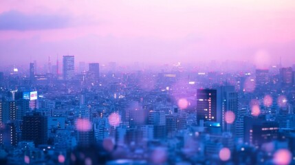 Serene Cityscape with Gentle Lighting and Soft Focus