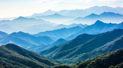 Obraz premium Soft Focus Mountain Landscapes with Gentle Lighting