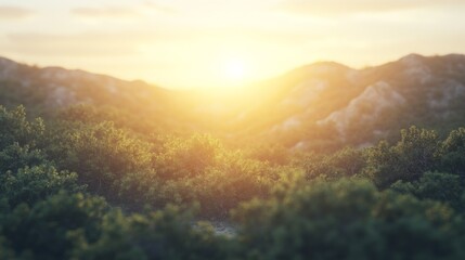 Obraz premium Soft Focus Valley Landscape at Sunset