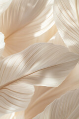 Elegant Close-Up of Beige Palm Wallpaper &ndash; Delicate Texture and Subtle Colors for a Serene, Nature-Inspired Home Decor