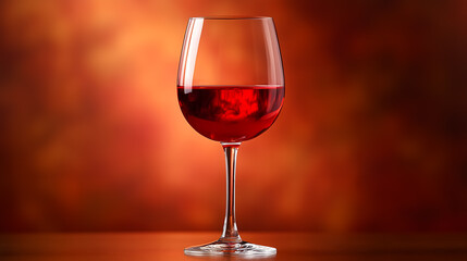 Elegant Glass of Red Wine Against Warm Background