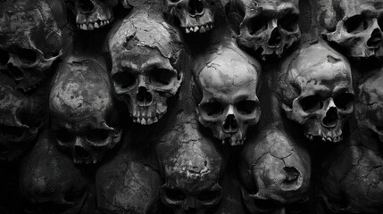 wall full of skulls