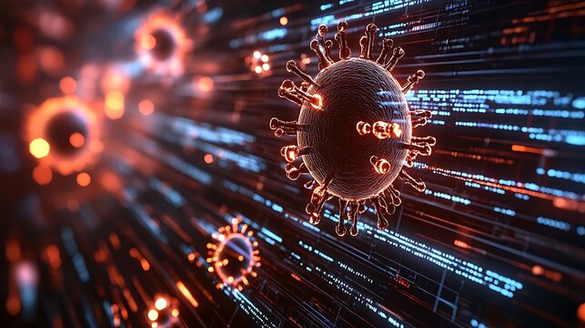 A hightech setting illustrating the use of advanced data encryption techniques within a cybersecurity framework
