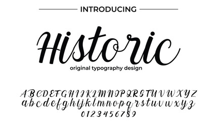 Historic Font Stylish brush painted an uppercase vector letters, alphabet, typeface