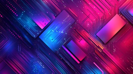 Vibrant Abstract Technology Background with Gradient Tones