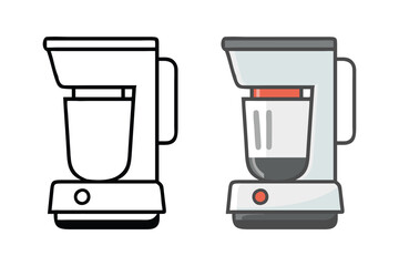 coffee maker vector illustration. Stove-top coffee maker. Hot drink. Composition for coffee shops, cafes, and restaurants.Flat vector illustrations.