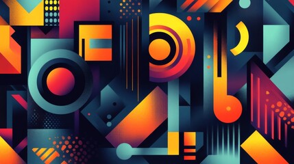 Obraz premium Vibrant Geometric Patterns with Dynamic Shapes