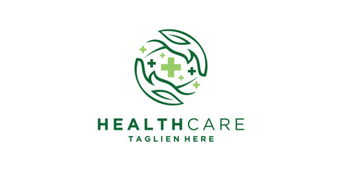 logo design health care, hand, medical, herbal, green, logo design vector, icon, symbol, idea, creative.