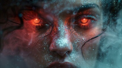 Glowing Eyes: A Mystical Portrait of a Woman