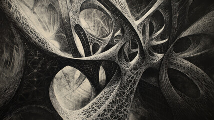 Abstract Monochrome Geometric Structure
