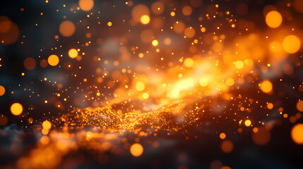 Abstract Background with Golden Bokeh