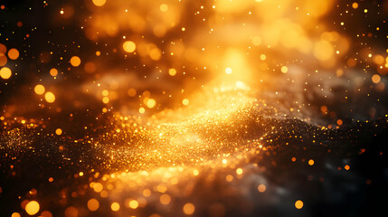 Fototapeta premium Abstract Background with Golden Sparkle and Bokeh Lights