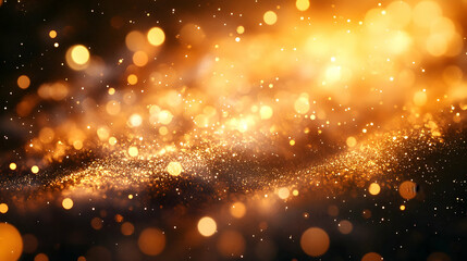 Obraz premium Abstract Background With Golden Glitter Lights And Bokeh
