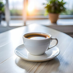 close up of coffee served on table on white background