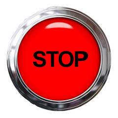 Red stop button isolated on white , png