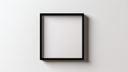 Small, square whiteboard with black frame, isolated on crisp white background, bright and minimal with realistic texture details