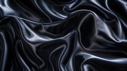 Obraz premium Black Silk Fabric Texture - Abstract Background
